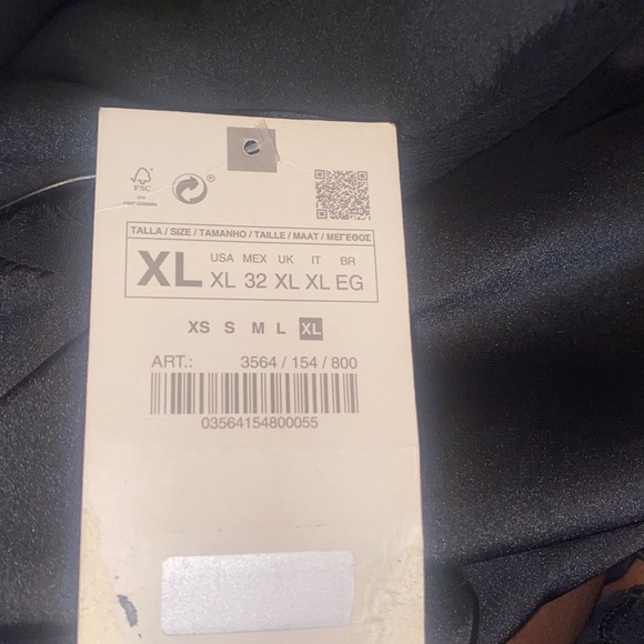 Zara woman combination satin effect tops sleeveless blouse in size xl nwt - Picture 9 of 9